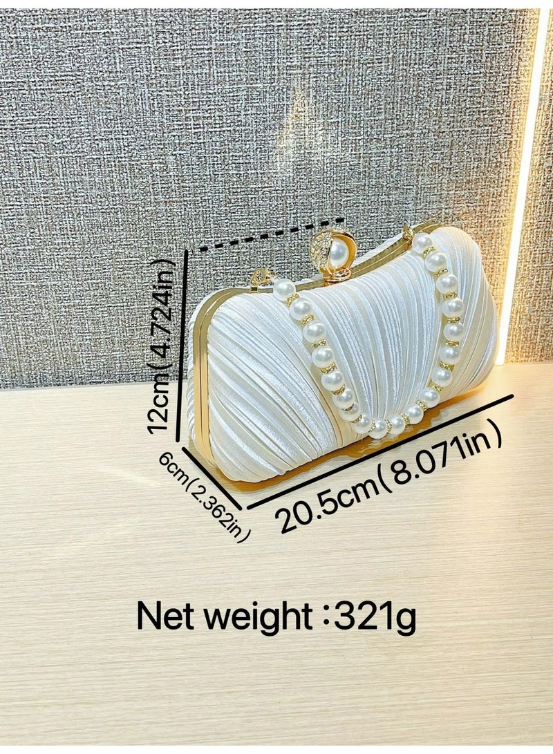 مجرد ركن جميل حقائب يد نسائية أنيقة من الساتان المطوي - Image 4