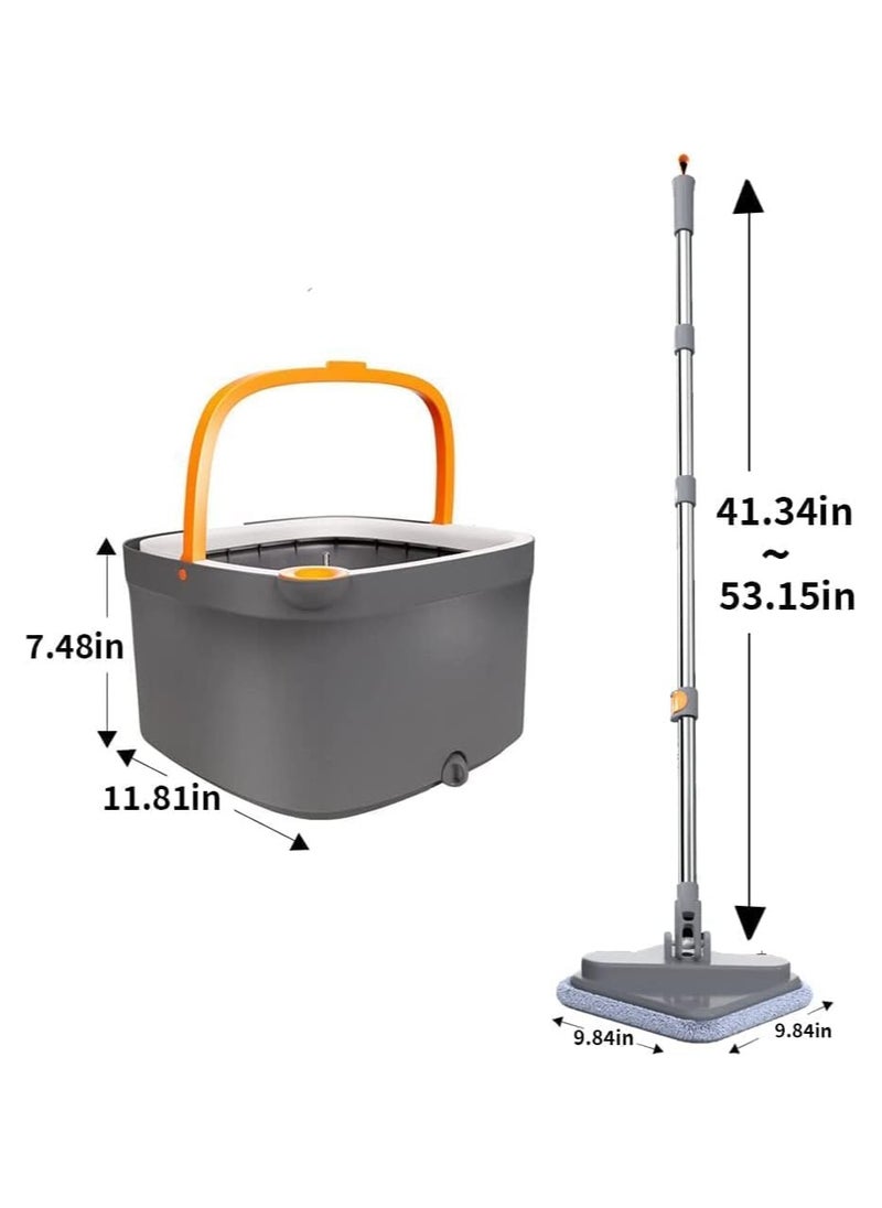 1st - Spin Mop and Bucket Set with Self-Separating System for Dirty and Clean Water, Self-Squeezing 360 Degree Rotating Square Mop Head for Wood, Tile, Marble Floors - Image 1