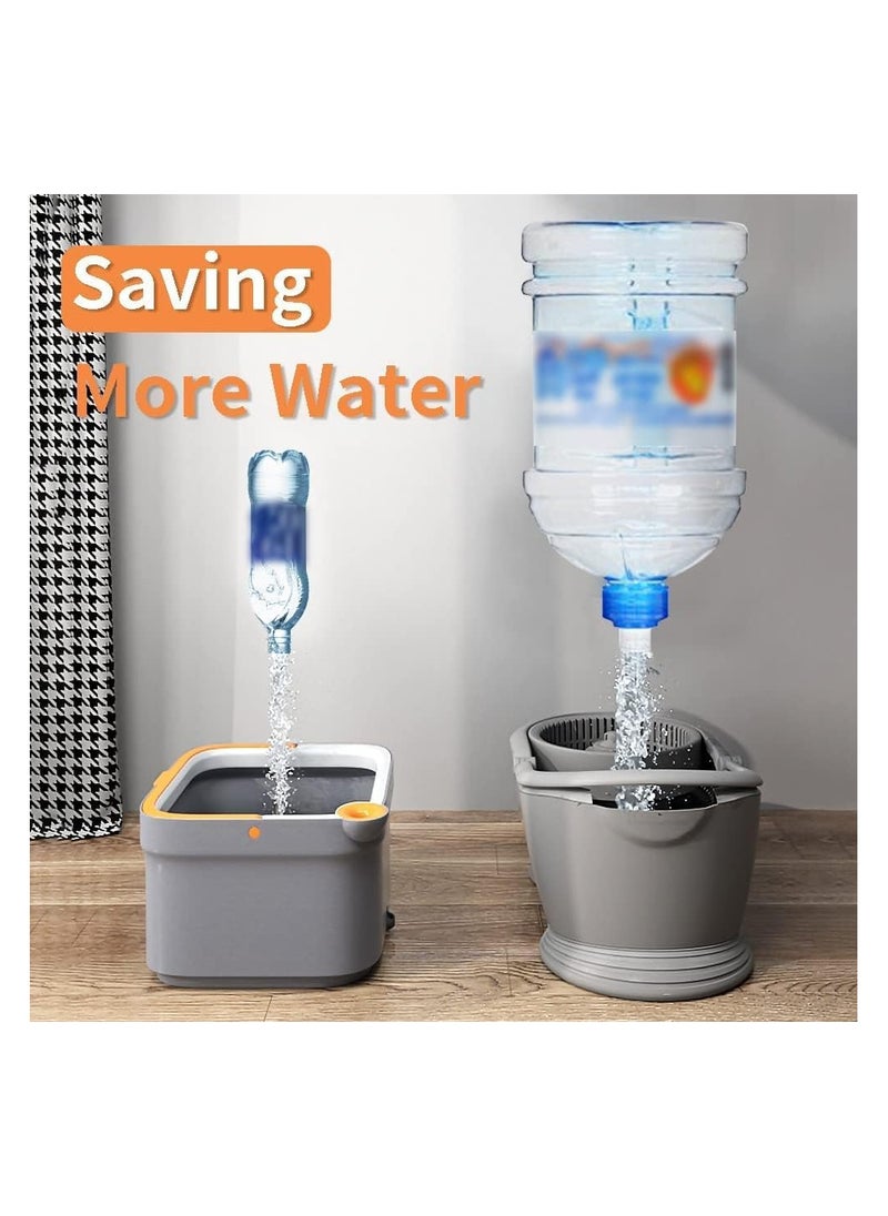 1st - Spin Mop and Bucket Set with Self-Separating System for Dirty and Clean Water, Self-Squeezing 360 Degree Rotating Square Mop Head for Wood, Tile, Marble Floors - Image 1