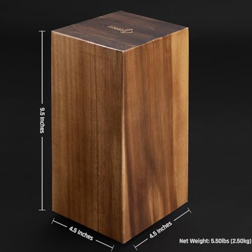 Senken Knives SENKEN Rotating Magnetic Knife Block without Knives, Natural Acacia Hardwood - 360 Degrees Rotation - Ultra Strong Neodymium Magnets, Universal Knife Holder & Storage (Rotating Magnetic Block) - Image 5