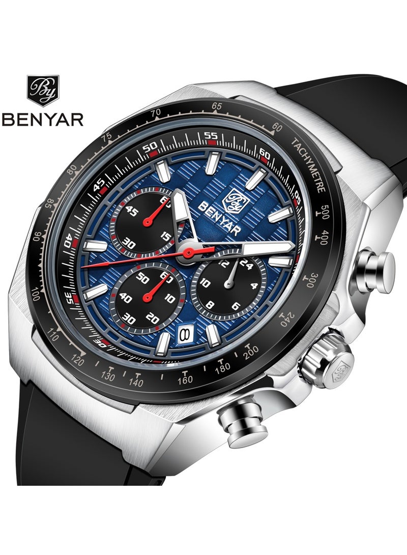 BENYAR Watches for Men Watch Quartz Luxury Chronograph Water Resistant Watch - Image 1