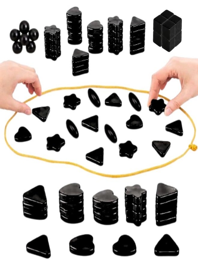 AUDBOT 48pcs. Magnet Game with Rope Magnetic Board Game for All Age | Magnetic Strategy Game | All Ages Board Game for Travel & Home | Kids Toys 4-10 Years Boys & Girls