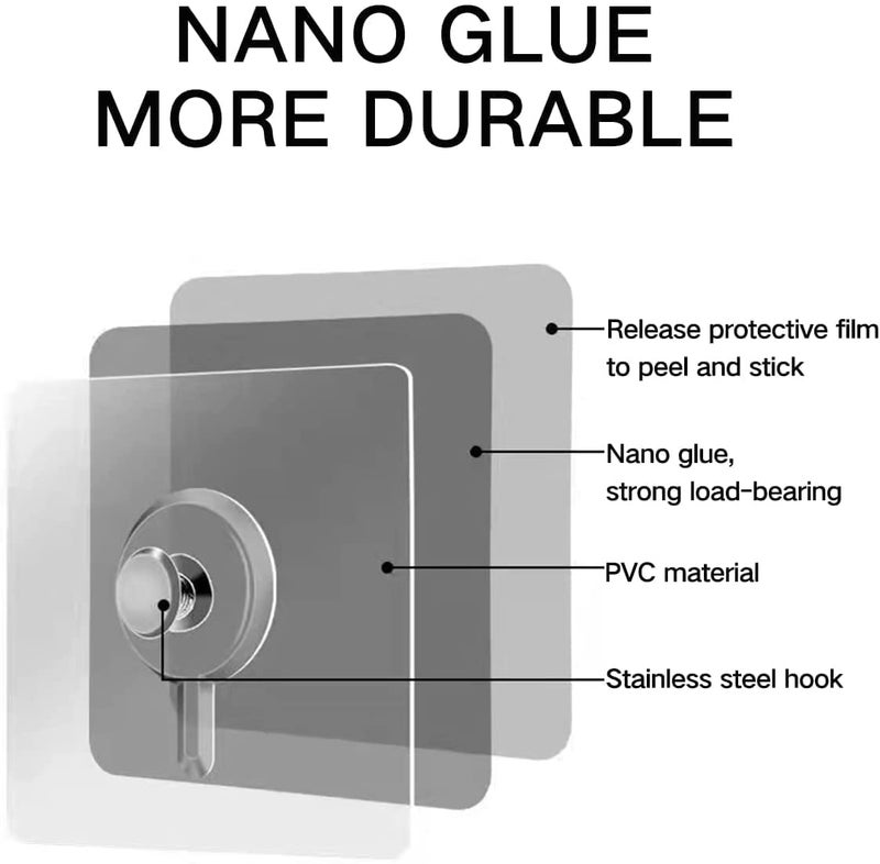 HOUSONIC Enterprise Screw Free Wall Hooks, Use for Kitchen,Bathroom,Home, No-Trace Sticker and Adhesive Wall Hook,(Pack of 15) - Image 4