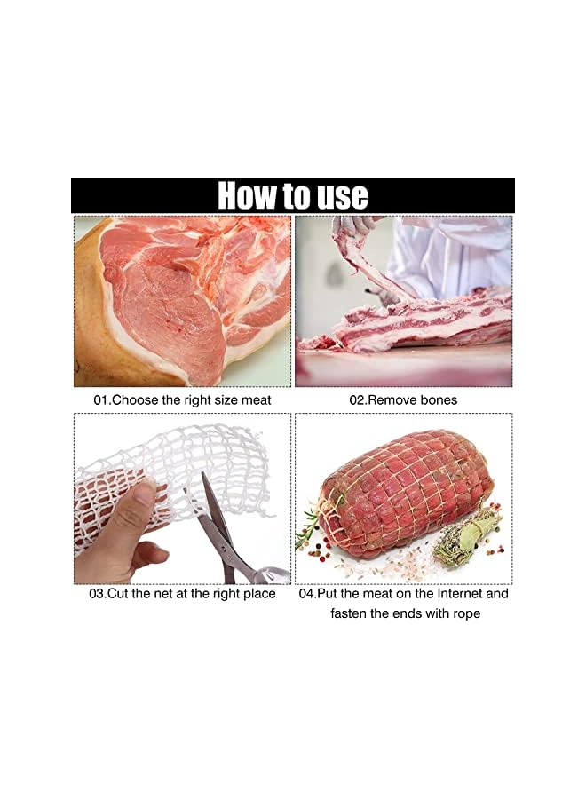 The Bros 5m Meat Netting Roll, Size 18, Elastic Smoked Meat Poultry Ham Netting Meat Butcher Twine Net Roll Wrapping Net, Beef Netting Roll for Meat Cooking Meat Sausage Making  - Image 4