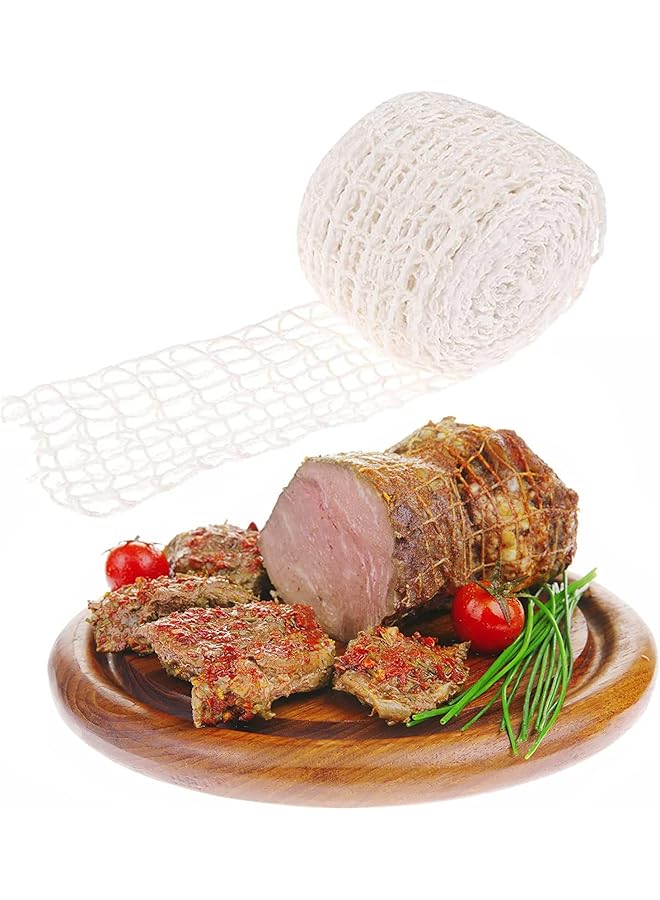 The Bros 5m Meat Netting Roll, Size 18, Elastic Smoked Meat Poultry Ham Netting Meat Butcher Twine Net Roll Wrapping Net, Beef Netting Roll for Meat Cooking Meat Sausage Making  - Image 1