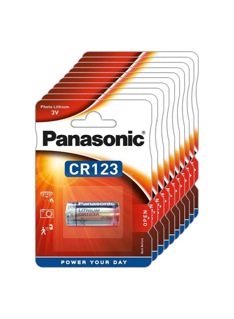Panasonic 10-Pieces Panasonic CR123A Lithium 3V Batteries