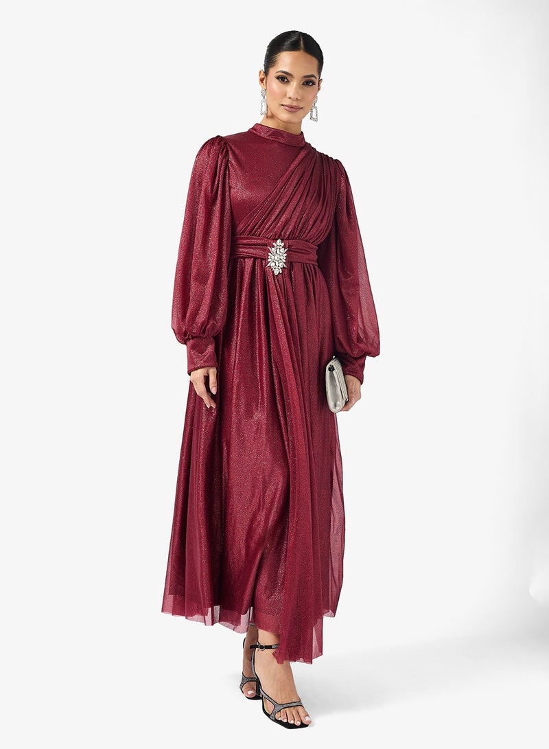 خزانة فستان سهرة بكتف متدلي - Image 1