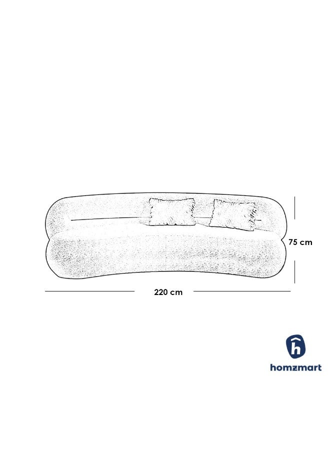 هومزمارت كنبة 3 مقاعد بوكليه  و ام دي اف -  ابيض - Image 2