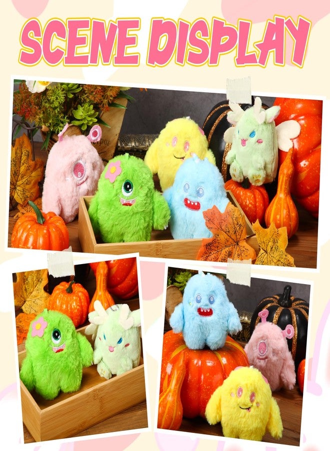 Aoriher 15 Pcs Small Monster Stuffed Animals Bulk Mini Plush Toys 4 Inches Plush Keychains Adopt a Monster for Operation Christmas Items Kid Birthday Party Favor Classroom Prize, 5 Styles - Image 3
