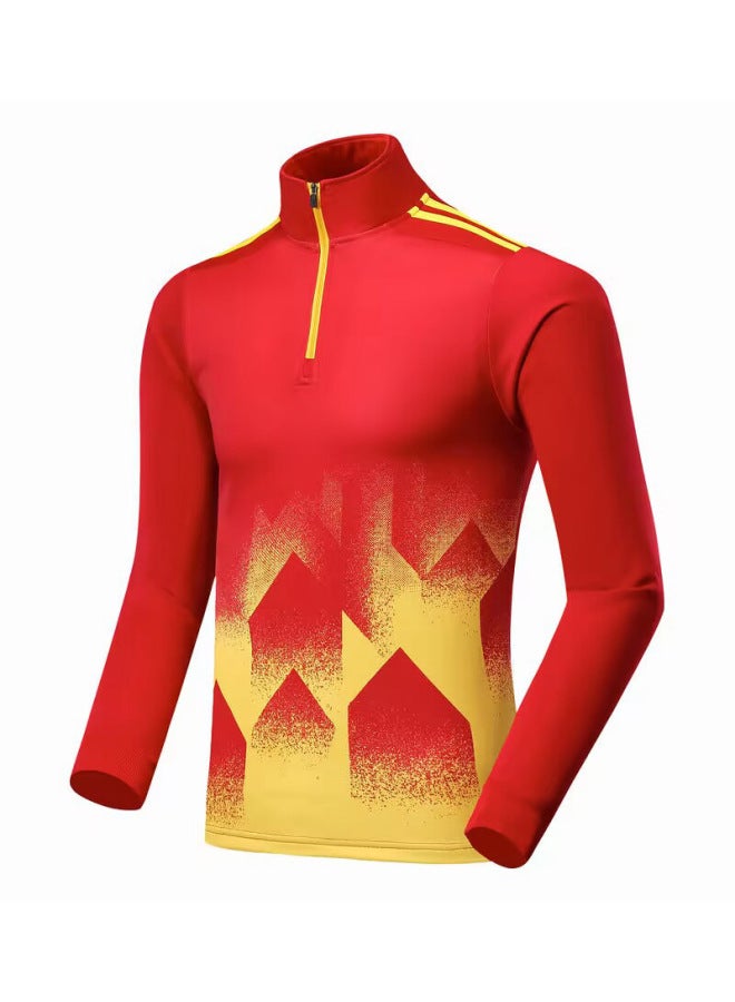 Autumn and Winter Children's Football Training Suit Half-Zip Long-Sleeve Quick-Dry Base Layer Team Suit for Boys and Girls