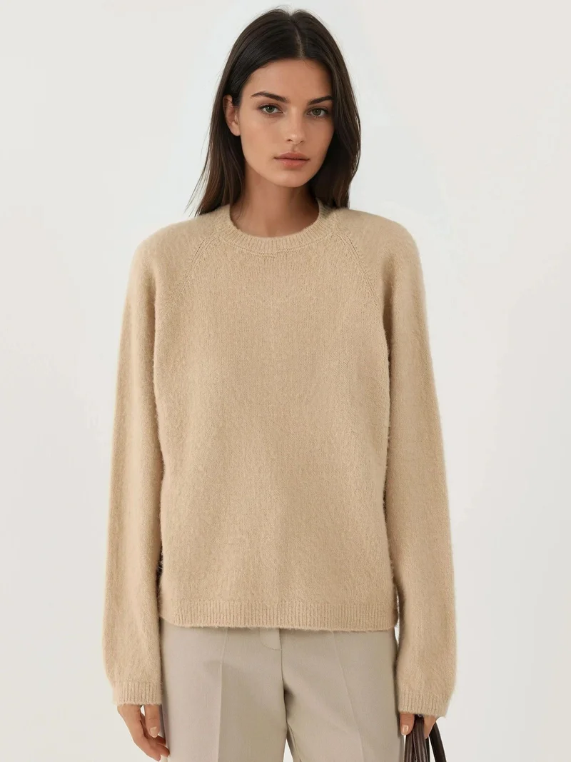 زوبعة Soft Textured Crew Neck Basic Sweater