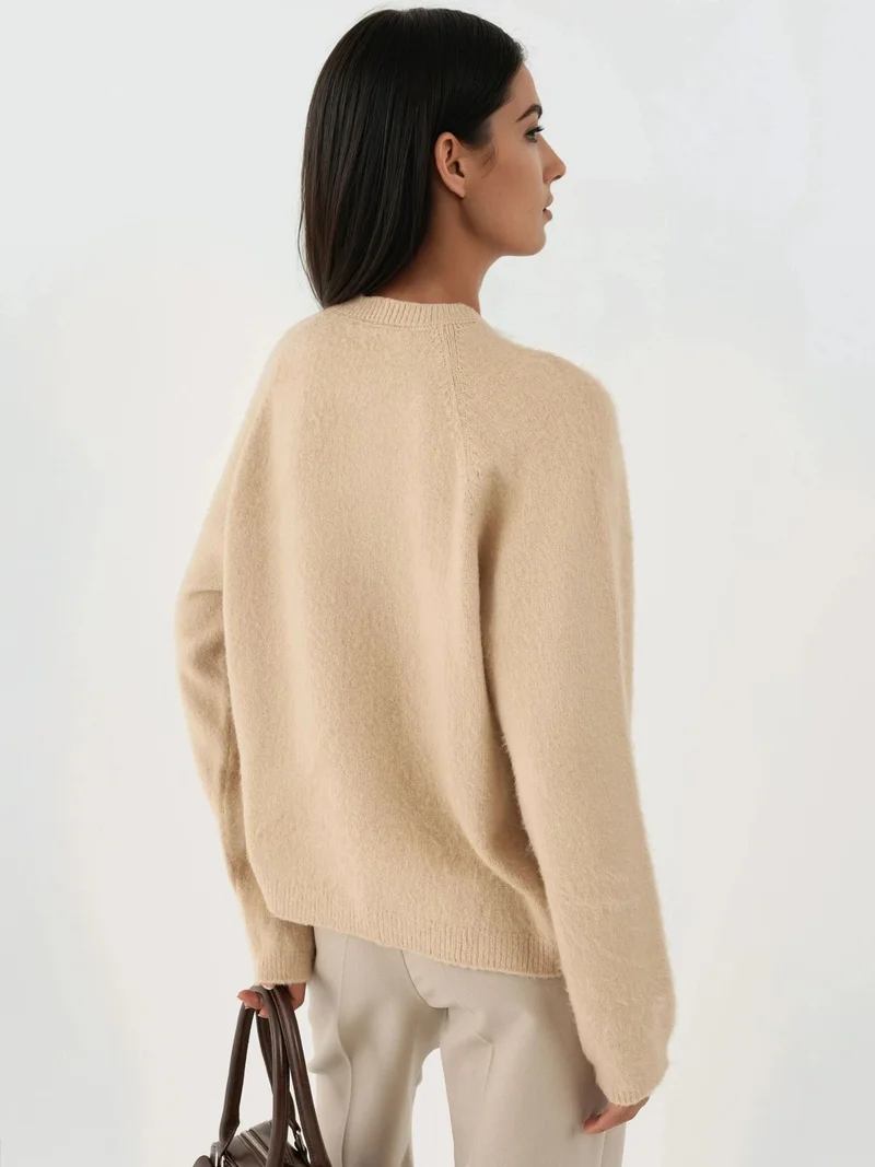 زوبعة Soft Textured Crew Neck Basic Sweater