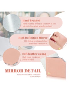 Stainless Steel Compact Mirror with PU Leather Sleeve, Unbreakable Travel Makeup Mirror, Rotary Square Pocket Mirror, Portable Purse Mirror, Mini Mirror (Stainless Steel Pink) - pzsku/Z027826F7C204F39A729BZ/45/_/1706699385/9e6953a1-96db-4eb5-ab0d-ff139aaf863d