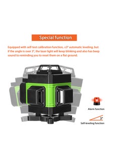 Kiboule 16 Lines 4D Laser Level Horizontal Vertical Line Laser, Included 2 Pieces Rechargeable Battery, Remote Control, Portable Carrying Bag, Magnetic Rotating Stand UK Plug  - Image 5