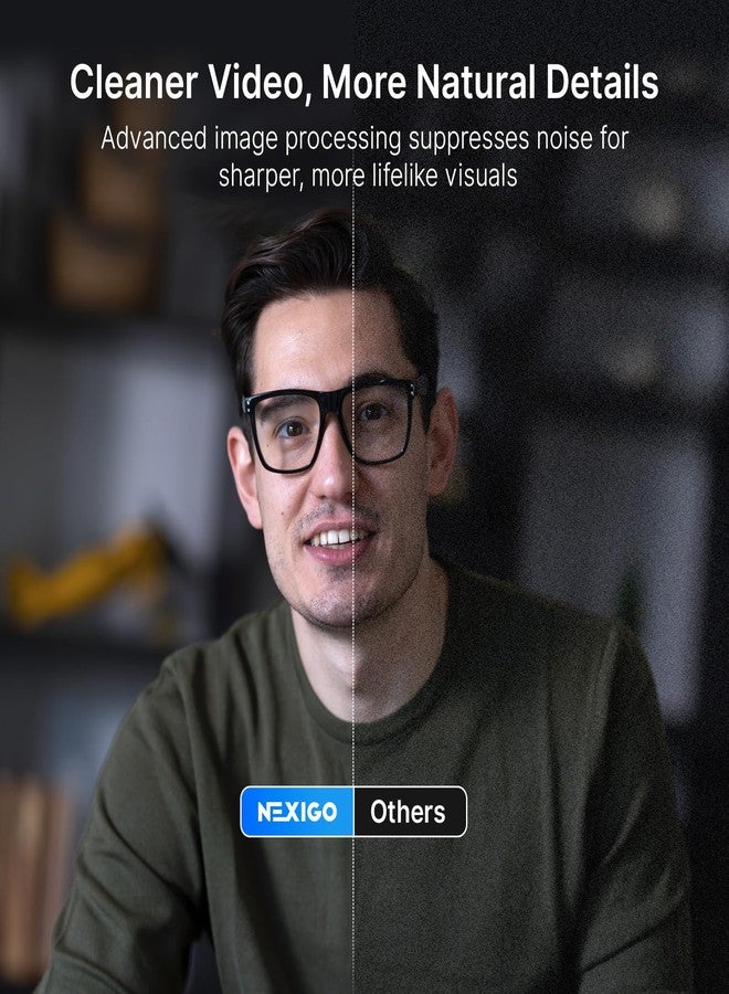 NexiGo N930E Pro, 4K Webcam with Ring Light, PDAF Autofocus, 1080P@60FPS, Dual Noise-Canceling Mics, Built-in Privacy Shutter, Web Cam for Streaming, Meeting, Gaming - Image 4