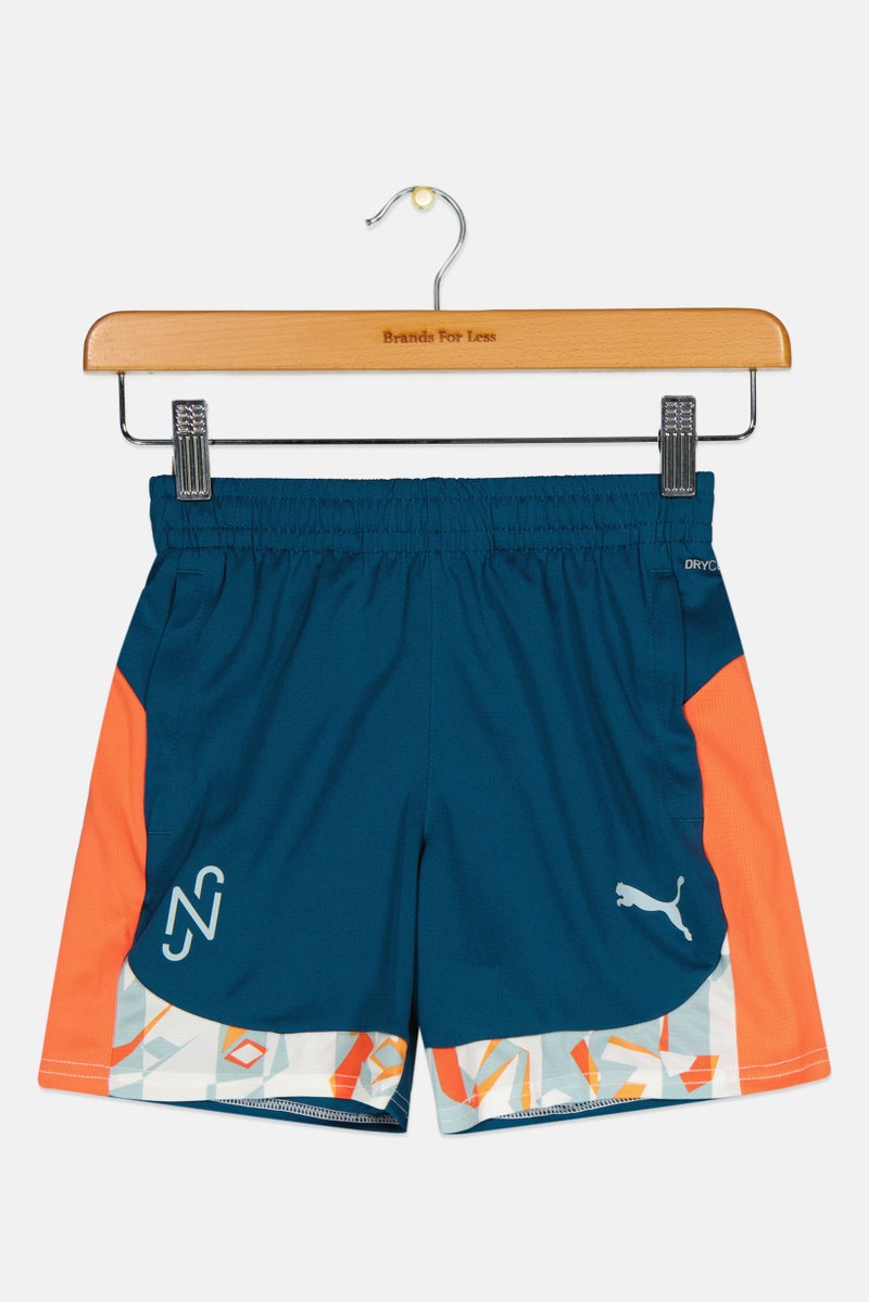 PUMA شورتات رياضية للأطفال الأولاد، مناسب للجري، أزرق مائل إلى الأخضر - Image 1