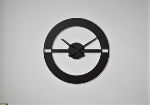 Reyox Metal Analog Wall Clock for Living Room Bedroom Wall Hanging Decor Metal SignHousewarming Gift AntiqueBig Size Black 40 CM DA30