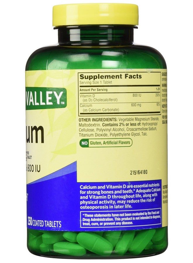 SPRING VALLEY فيتامين د الطبيعي لصحة العظام من سبرينغ فالي - 600 ملغ و250 قرص - Image 2