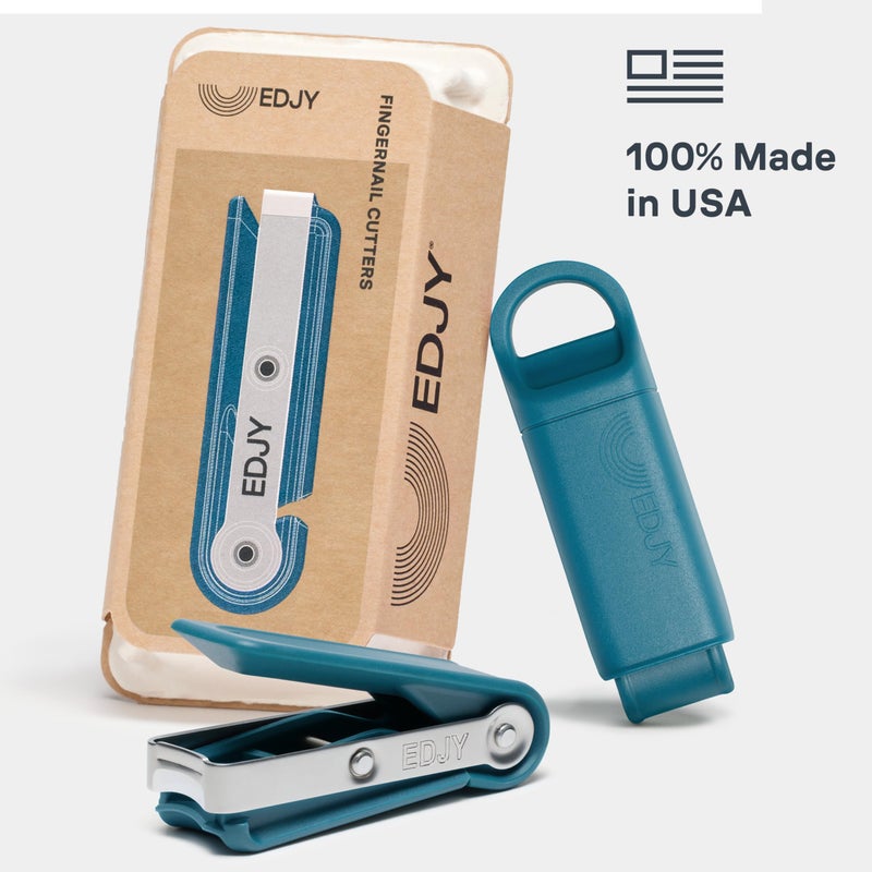 EDJY Fingernail Cutter - Precision Stainless Steel Nail Cutter for Fingernails | Sharp Blade, Ergonomic Design, Durable & Rust-Resistant | Ideal for Men and Women EDJY Blue | 2-Pack - Image 2