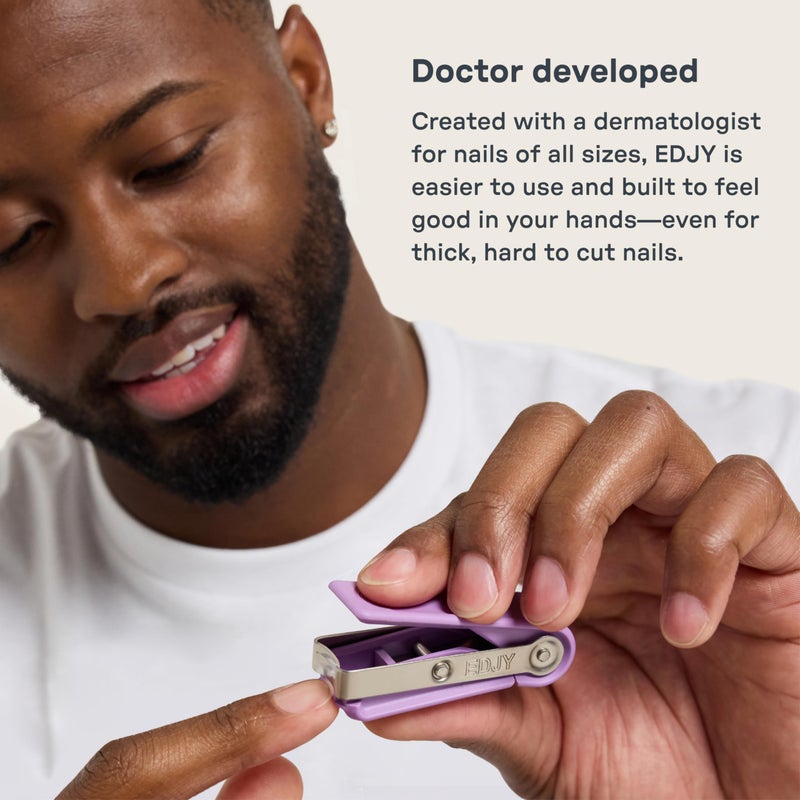 EDJY Fingernail Cutter - Precision Stainless Steel Nail Cutter for Fingernails | Sharp Blade, Ergonomic Design, Durable & Rust-Resistant | Ideal for Men and Women EDJY Blue | 2-Pack - Image 4