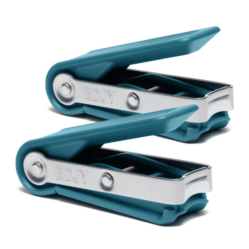 EDJY Fingernail Cutter - Precision Stainless Steel Nail Cutter for Fingernails | Sharp Blade, Ergonomic Design, Durable & Rust-Resistant | Ideal for Men and Women EDJY Blue | 2-Pack - Image 1
