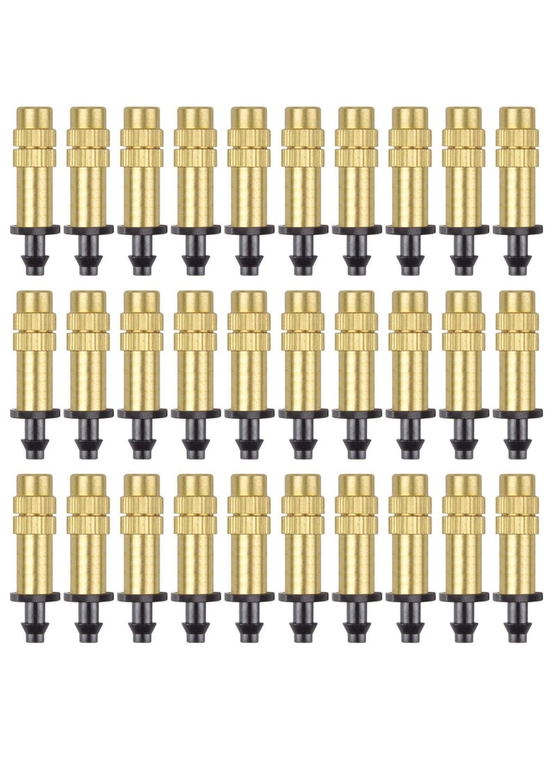 Excefore Irrigation System Copper Nozzle, 30Pcs Adjustable Spray Nozzle, Garden Water Cooling System Irrigation Greenhouse Vegetables Lawn Watering Nozzle - Image 1