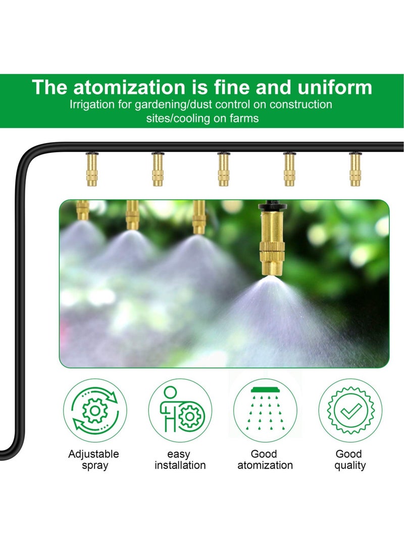 Excefore Irrigation System Copper Nozzle, 30Pcs Adjustable Spray Nozzle, Garden Water Cooling System Irrigation Greenhouse Vegetables Lawn Watering Nozzle - Image 4