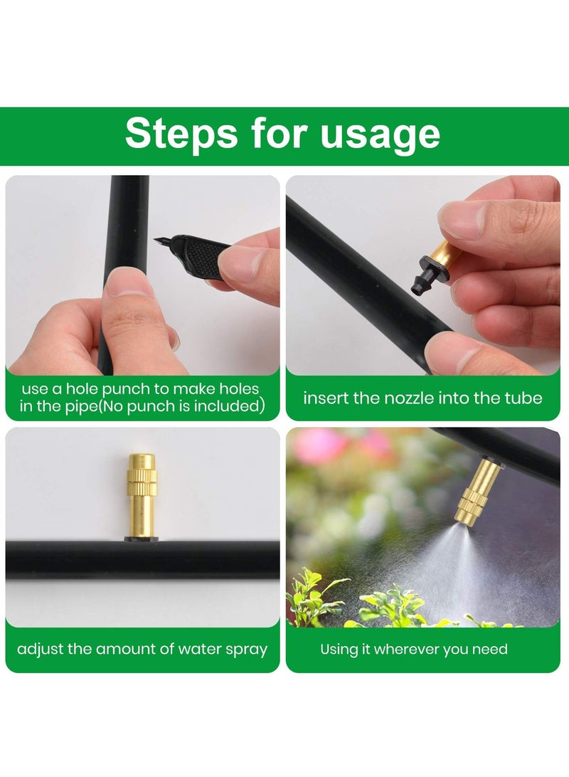 Excefore Irrigation System Copper Nozzle, 30Pcs Adjustable Spray Nozzle, Garden Water Cooling System Irrigation Greenhouse Vegetables Lawn Watering Nozzle - Image 5