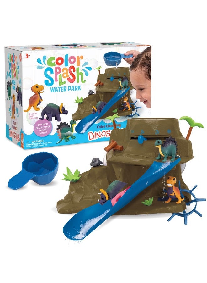MindWare Dinosaur Color Splash Water Park Bathtub Playset - Interactive Bath Toys with Color Changing Dinosaur Figures - Gift for 3 Year Olds and Up - Image 1