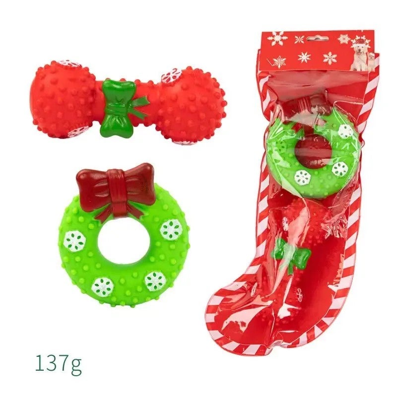 Y&D Juicepet  Multi-Pack Christmas Dog Chew Toy Pet Accessories Durable Vinyl TPR Rope; Dog Gift Set for the Holiday Season - Image 4