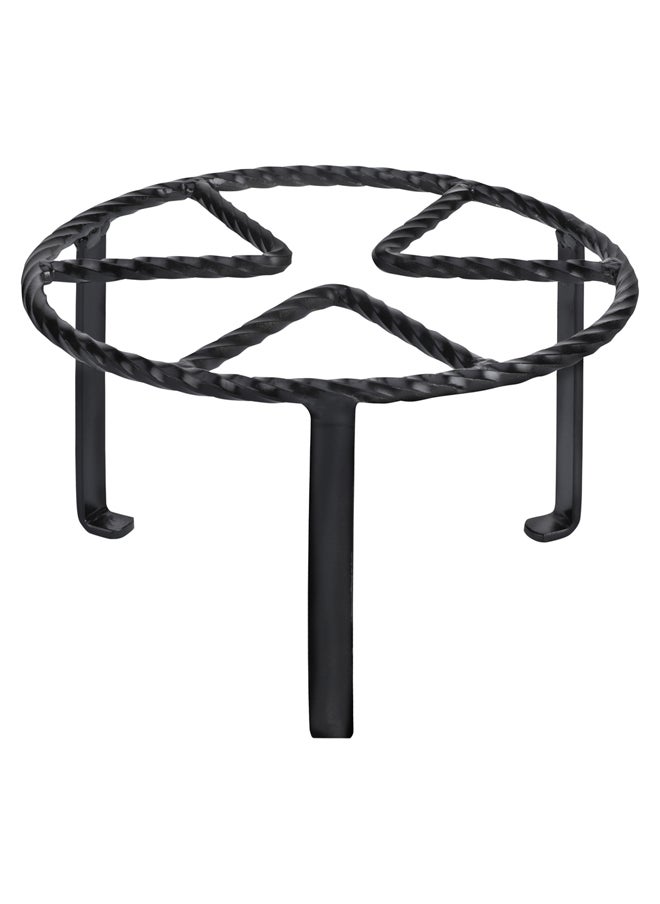 AL SANIDI Round Fire Stand, Portable mini barbecue charcoal grill for picnics, Black, Size 26 Cm  - Image 1