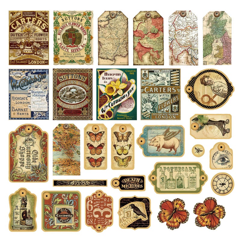 PRSTINCOL 116Pcs Vintage Stickers - Junk Journal Supplies - Waterproof Cute Aesthetic Stickers for Adults, Water Bottles, Planners - Durable Sticker Pack - Image 3