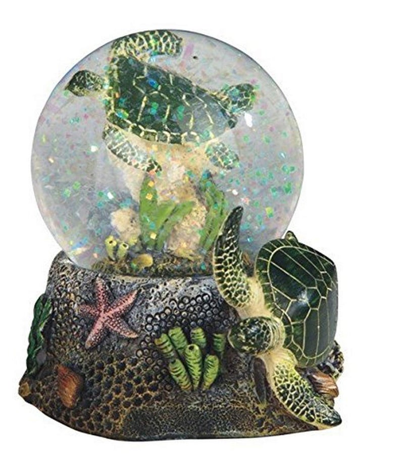 StealStreet 3.75 Inch Marine Life Snow Globe with Sea Turtle Statue Figurine Collectible, 3.75", Green - Image 2