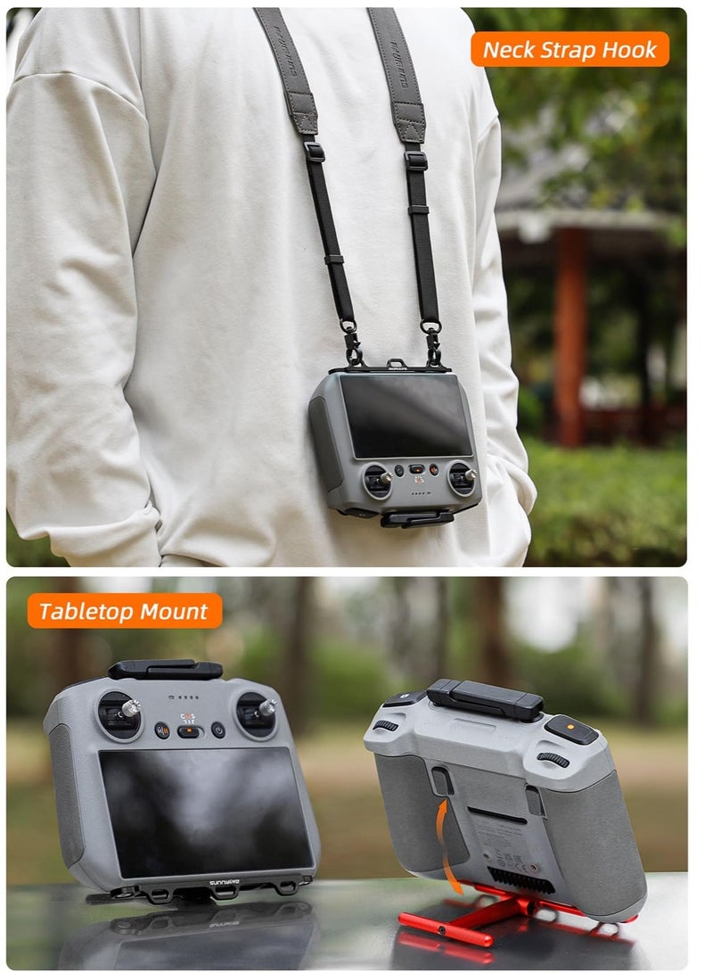 SOLARAE RC/RC2 Remote Lanyard Neck Strap, Aluminum Alloy Handle Bracket Controller Bracket, With 3 Hook, Compatible with Dji Mini 4 Pro Accessories / Air 3 / Mini 3 Pro, Dji Rc/Rc 2 - Image 4