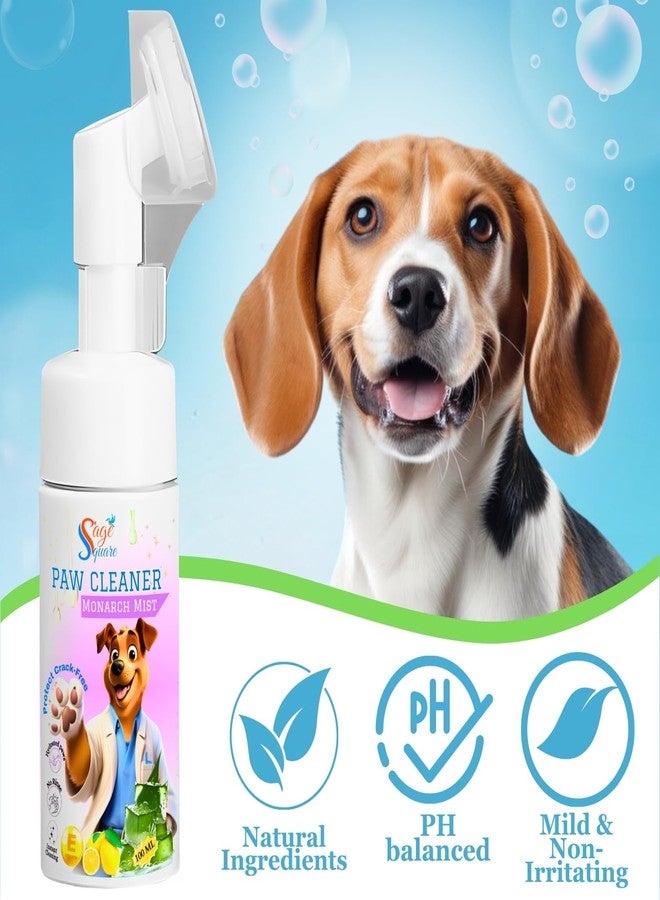 Sage Square Dog Paw Cleaner Monarch Mist: Effortless Paw Cleaning, Hygienic | Convenient Brush Attachment | Easy Cleaning During Bath, Grooming, Dry Bath, Walk & Everyday Use | Dog, Cat, Puppy | 100ml - Image 5