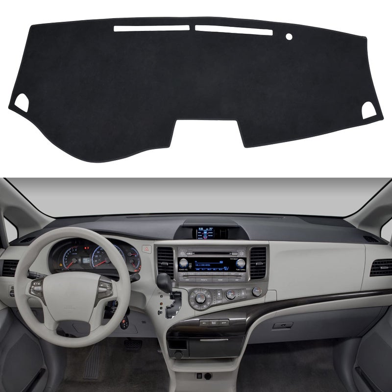 SPEEDWOW Dashboard Dash Board Cover Mat Carpet Compatible with Toyota Sienna 20112014