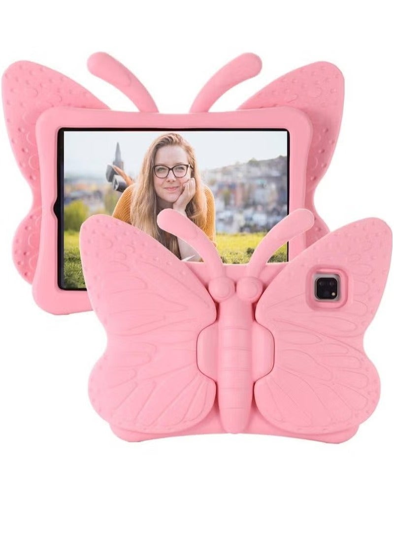 آر إيه أف جراب على شكل فراشة مع مسند خفيف الوزن من مادة EVA لحماية الجسم بالكامل من السقوط والصدمات للأطفال لجهاز iPad (A16) من الجيل الحادي عشر مقاس 11 بوصة 2025/الجيل العاشر مقاس 10.9 بوصة 2022 (وردي) - Image 1