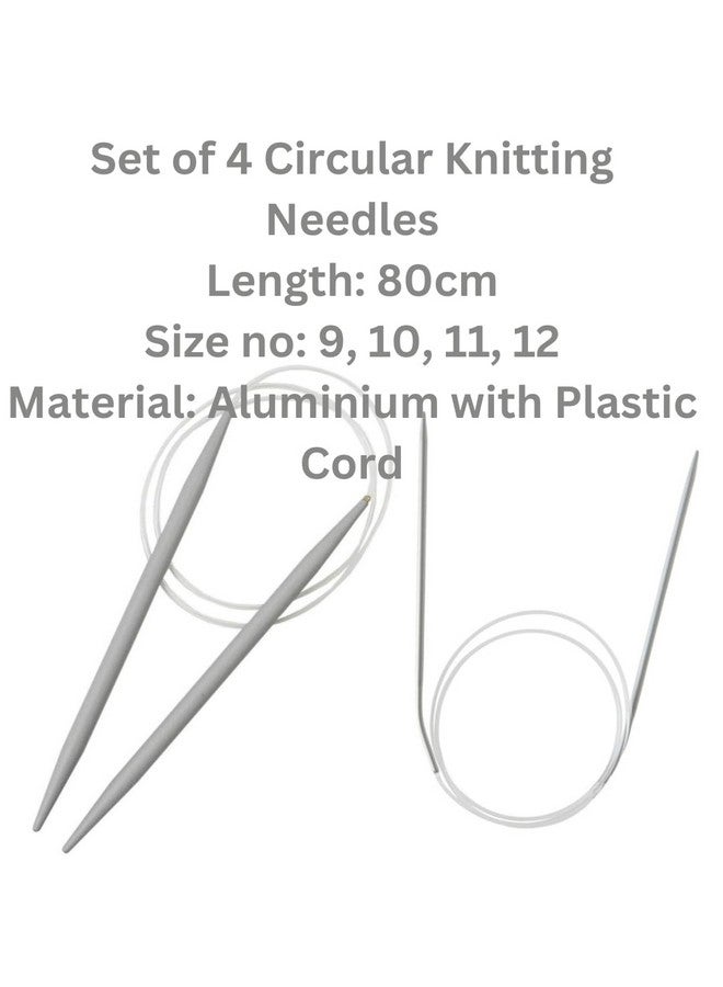 Artonezt 80cm Circular Knitting Needle with Soft Cable Size No. 9 to 12 + Locking Stitch Markers DIY Crafts Knitting Needlework Set of 5 Sweater Needles Knitting Tools Accessories for Home - Image 2