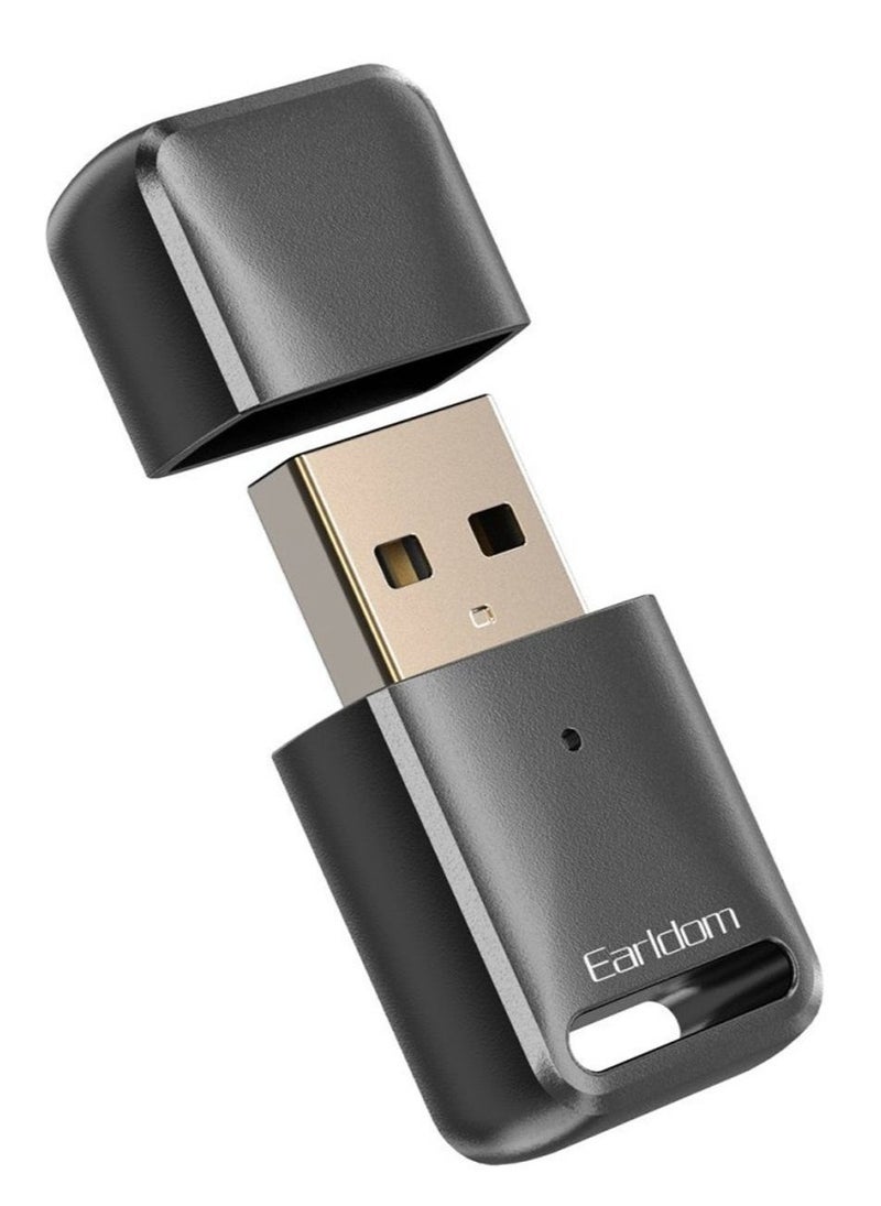 Bluetooth v5.0 to USB Audio Receiver – Wireless Audio Streaming Adapter for Car, PC, and Home Audio (Black) - Image 1