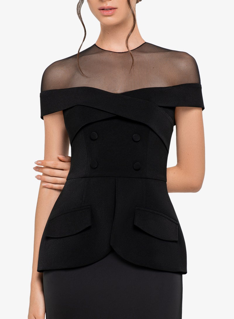 CHASE Crew Neck Mesh Detailed Dress - Image 4