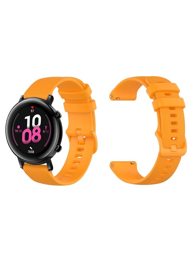 NIBEMINENT Official Solid Silicon Replacement Band 20mm For Huawei Watch GT 2 42mm Matrix Orange - Image 2