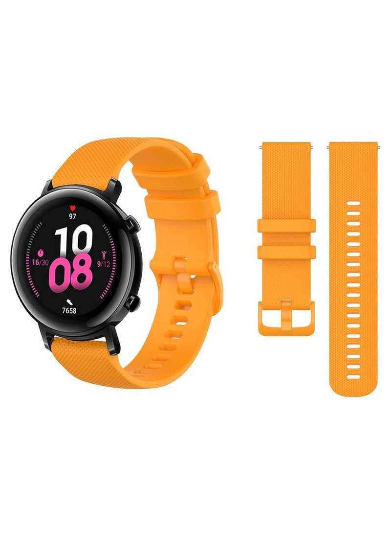 NIBEMINENT Official Solid Silicon Replacement Band 20mm For Huawei Watch GT 2 42mm Matrix Orange - Image 1