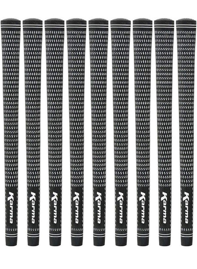 Karma Velour Jumbo Black/White (+1/16") 9 Piece Golf Grip Bundle - Image 1