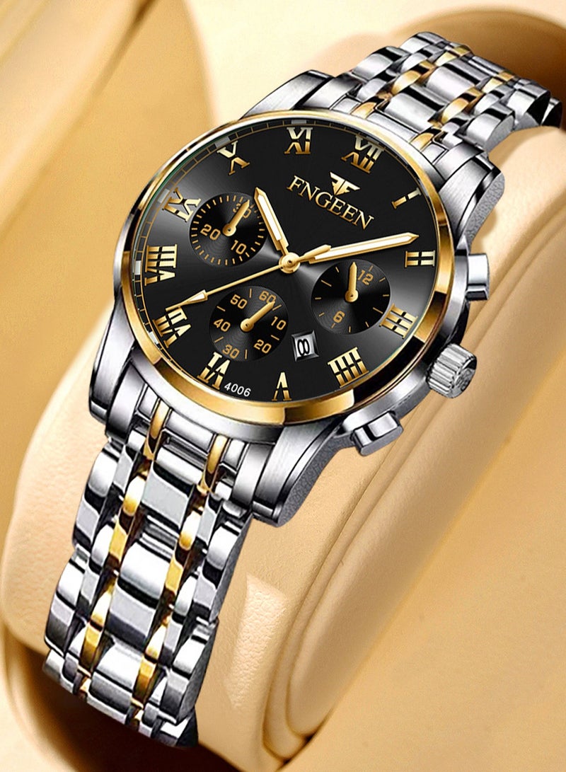 فنجين ساعات نسائية من أفضل العلامات التجارية الفاخرة المقاومة للماء وساعة التاريخ للسيدات بحزام من الفولاذ ساعة كوارتز كاجوال ساعة يد رياضية للنساء - Image 1