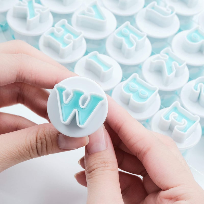 POTTIIS 3 Set Fondant Alphabet/Letter Cutters and Number set Cake Biscuit Mold Cake Decorating Tools  Cookie Stamp Impress Embosser Cutter DIY Sugar Cookies Chocolate Plunger(Number and Letters) - Image 4