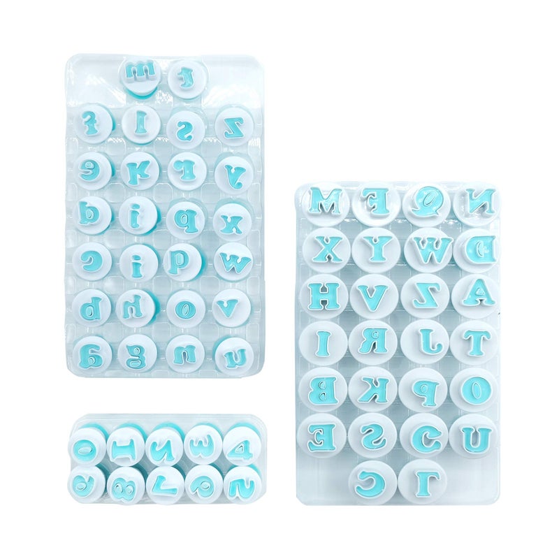 POTTIIS 3 Set Fondant Alphabet/Letter Cutters and Number set Cake Biscuit Mold Cake Decorating Tools  Cookie Stamp Impress Embosser Cutter DIY Sugar Cookies Chocolate Plunger(Number and Letters) - Image 1