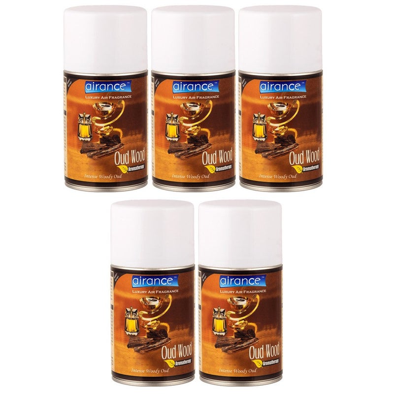 Airance Airance Automatic Air Freshener Refill Perfume Spray Oudh Wood 250 ML Pack of Five 