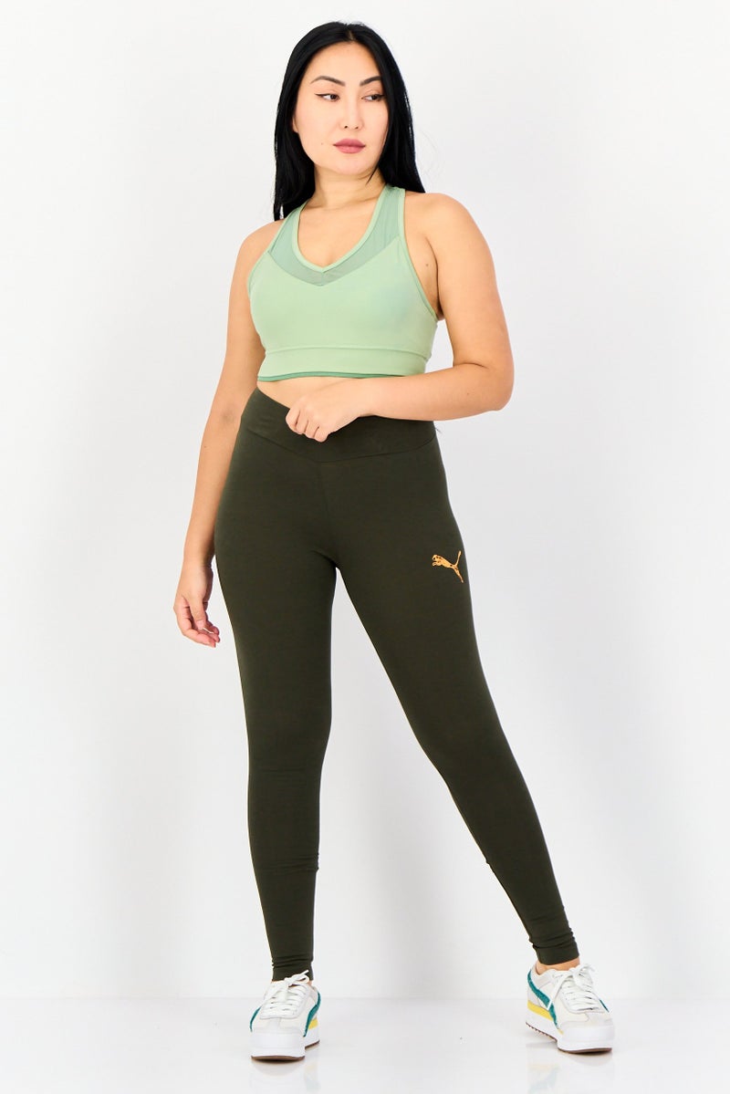 PUMA Women Tight Fit Training Leggings, Dark Olive - Image 2