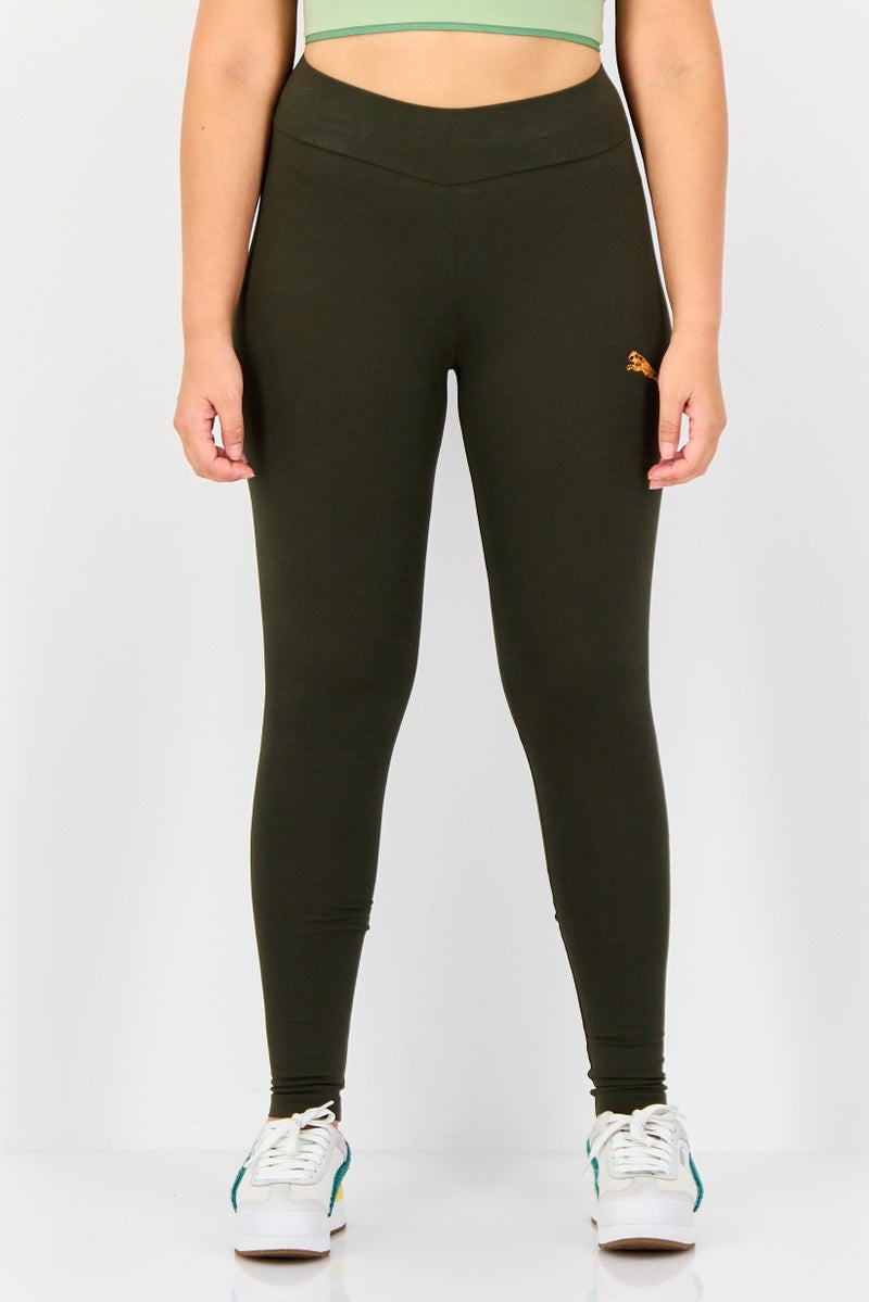 PUMA Women Tight Fit Training Leggings, Dark Olive - Image 1
