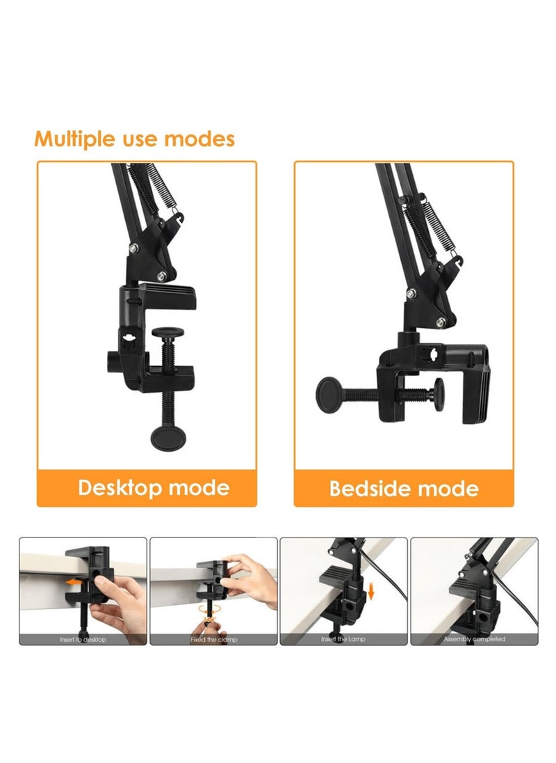 Generic - Lampshade and desk lamp with movable arm to control the light angle for studying and reading, dual-use (clip or base) - Image 1